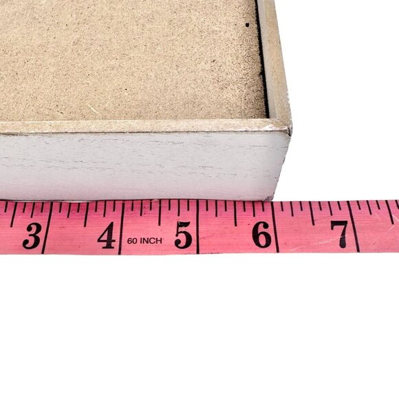 Wooden Box Sign 6 x 6 x 1.5 Black White Love You Most Hanger on Back Valentines - Picture 5 of 6